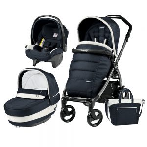 Carucior 3 In 1 Peg Perego Book Plus 51 Black Completo Elite Luxe Blue