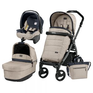 Carucior 3 In 1 Peg Perego Book Plus 51 Black POP-UP Elite Luxe Beige