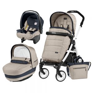 Carucior 3 In 1 Peg Perego Book Plus 51 BlackWhite Completo Elite Luxe Beige