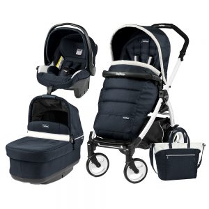Carucior 3 In 1 Peg Perego Book Plus 51 BlackWhite POP-UP Elite Luxe Blue