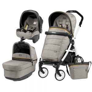 Carucior 3 In 1 Peg Perego Book Plus 51 BlackWhite POP-UP Elite Luxe Grey