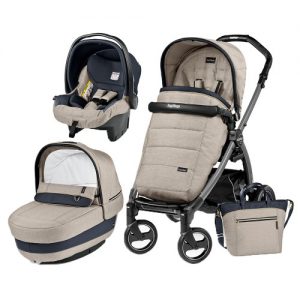 Carucior 3 In 1 Peg Perego Book Plus S Black Completo Elite Luxe Beige