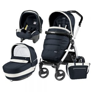 Carucior 3 In 1 Peg Perego Book Plus S BlackWhite Completo Elite Luxe Blue