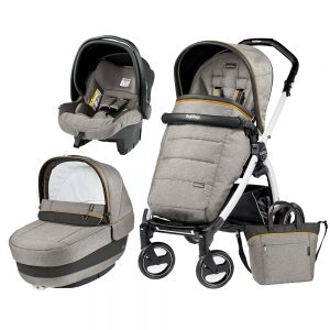 Carucior 3 In 1 Peg Perego Book Plus S BlackWhite Completo Elite Luxe Grey