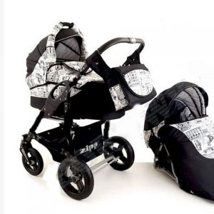 Carucior 3 in 1 Adbor Zipp black white Negru citadin
