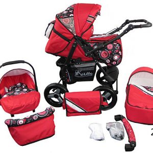 Carucior 3 in 1 Kerttu Twist-R 22 rosu cu cerculete