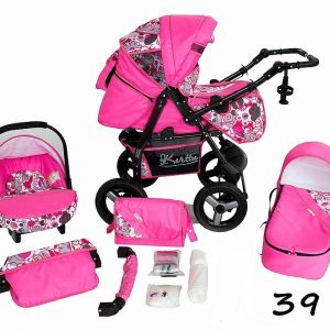 Carucior 3 in 1 Kerttu Twist-R 39 roz cu flori