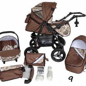Carucior 3 in 1 Kerttu Twist-R 9 maro cu cercuri