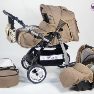 Carucior 3 in 1 Kerttu Vip 6 cappuccino cu cercuri