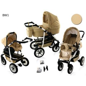Carucior 3 in 1 Krasnal Bavario White W1