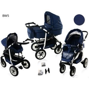 Carucior 3 in 1 Krasnal Bavario White W5