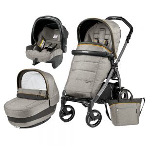 Carucior 3 in 1 Peg Perego Book Plus 51 S Black Completo Elite Luxe Grey