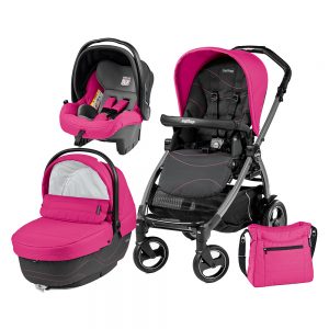 Carucior 3 in 1 Peg Perego Book Plus 51 S Black Sportivo Bloom Bloom Pink