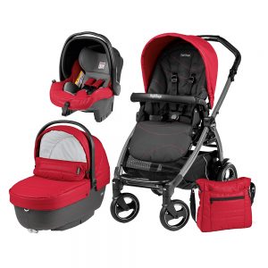 Carucior 3 in 1 Peg Perego Book Plus 51 S Black Sportivo Bloom Bloom Red
