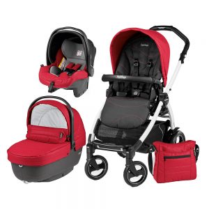 Carucior 3 in 1 Peg Perego Book Plus 51 S BlackWhite Sportivo Bloom Bloom Red
