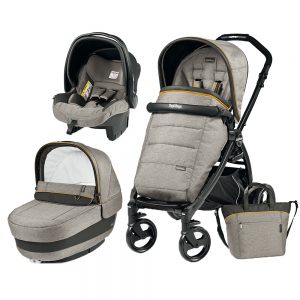 Carucior 3 in 1 Peg Perego Book Plus Black Matt Completo Elite Luxe Grey