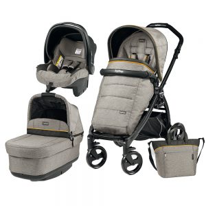 Carucior 3 in 1 Peg Perego Book Plus Black Matt POP-UP Elite Luxe Grey