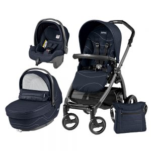 Carucior 3 in 1 Peg Perego Book Plus S Black Sportivo Bloom Bloom Navy