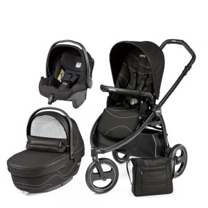 Carucior 3 in 1 Peg Perego Book Scout Matt Black Bloom Bloom Black