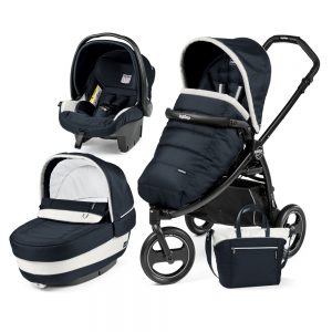 Carucior 3 in 1 Peg Perego Book Scout Matt Black Elite Modular Luxe Blue