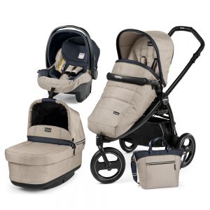 Carucior 3 in 1 Peg Perego Book Scout Matt Black Pop-Up Elite Luxe Beige
