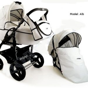 Carucior 3 in 1 Adbor Zipp black white Alb