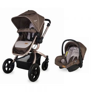 Carucior Coccolle 3 in 1 cu maner reversibil Maro