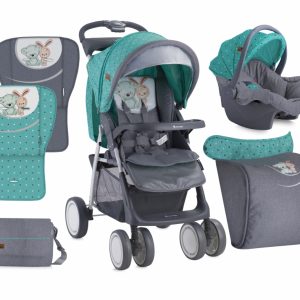 Carucior Foxy 2 in 1 cu cosulet auto Green Grey Friends
