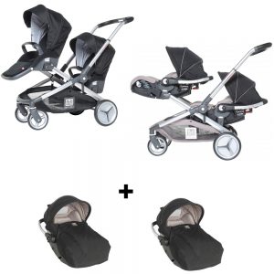 Carucior Gemeni Evolutwin 2 in 1 TS Negru-Bej