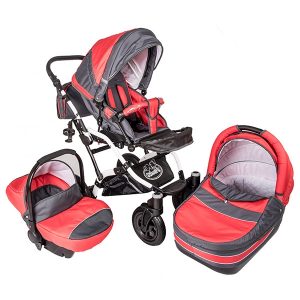 Carucior 3 in 1 Dalia Lux rosu gri