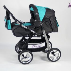 Carucior Kerttu Vip 12 gri cu turquoise