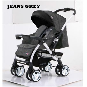 Carucior M8 cu maner reversibil Jeans Grey