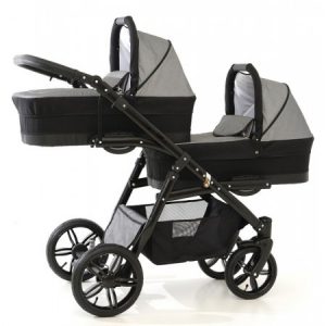 Carucior gemeni Pj Stroller Lux 2 in 1 Grey