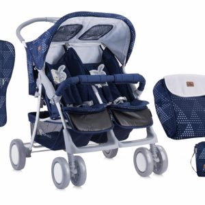 Carucior gemeni Twin Dark Blue Friends