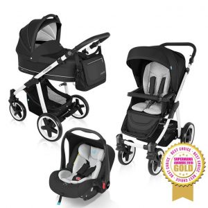 Carucior multifunctional 3 in 1 Baby Design Lupo Comfort Black 2016