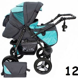 Carucior multifunctional Kerttu Twist-R 12 turquoise cu grafit