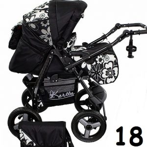 Carucior multifunctional Kerttu Twist-R 18 negru cu flori