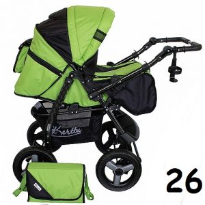 Carucior multifunctional Kerttu Twist-R 26 negru cu verde