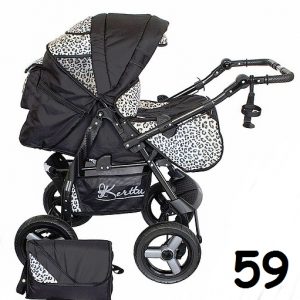 Carucior multifunctional Kerttu Twist-R 59 negru cu pantera