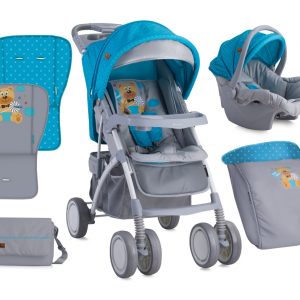 Carucior Set Rio Blue Grey Hello Bear