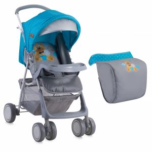 Carucior sport Terra cu husa Blue Grey Hello Bear
