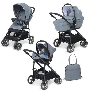 Carucior transformabil 3 in 1 Foppapedretti Glam Bleumarin