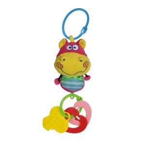 Jucarie plus cu figurine plastic de dentitie 10 cm Hipopotam