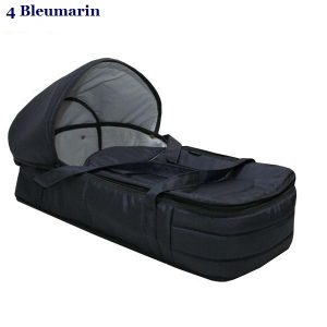 Landou textil cu spatar intarit Bleumarin